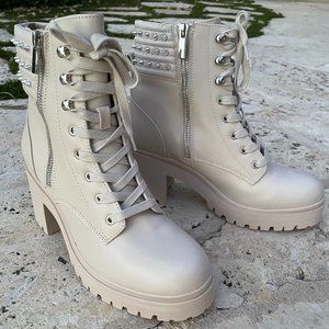 New Steve Madden Jaydin Bone Leather Heeled Boot